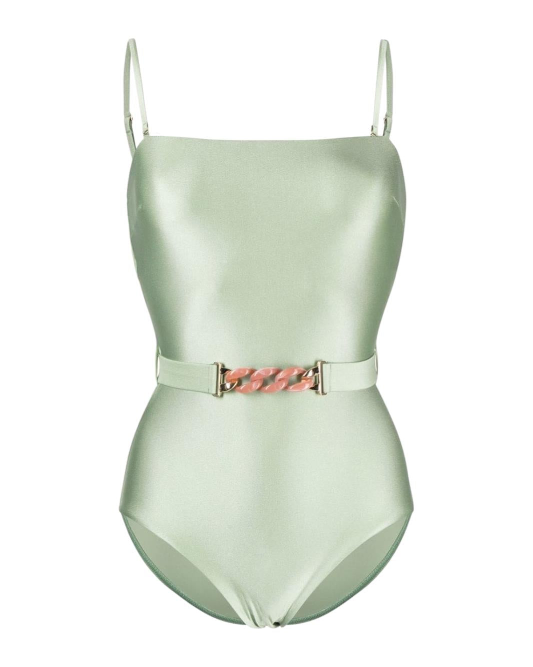 Zimmermann Cira Chain Belt One Piece | Mint Green, Full Coverage, Bandeau, Strap