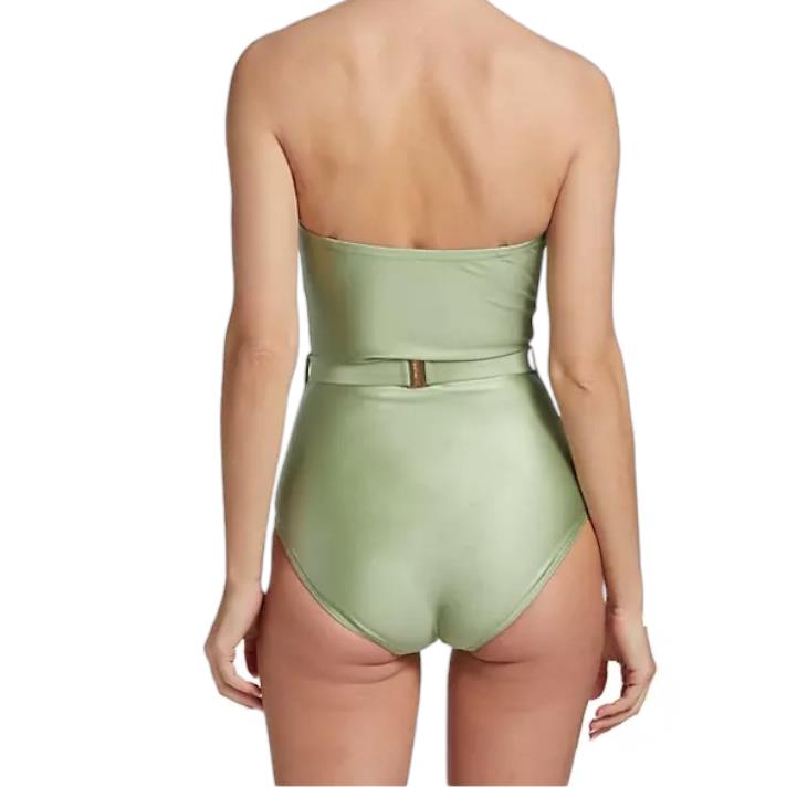 Zimmermann Cira Chain Belt One Piece | Mint Green, Full Coverage, Bandeau, Strap