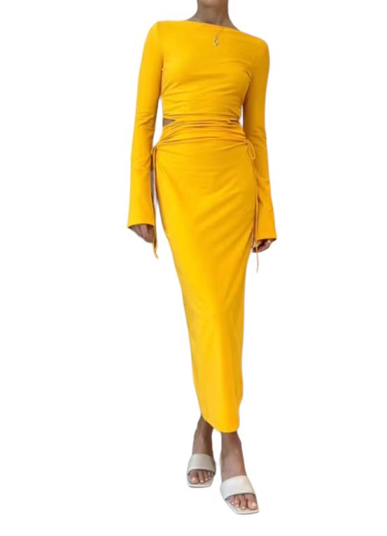 CAMILLA AND MARC Alexandre Dress | Yellow, Bodycon, Midi/Maxi, Side Cut Out