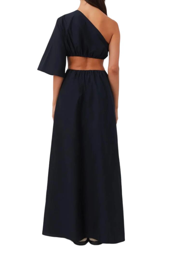 CAMILLA AND MARC Wally Dress | Black, Poplin Cotton, Maxi, Cutout, One Shoulder