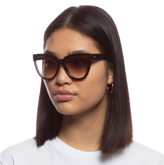 Le Specs LIAR LIAR Sunglasses | Charcoal/Black Cats Eye, Oversized, Eco Friendly