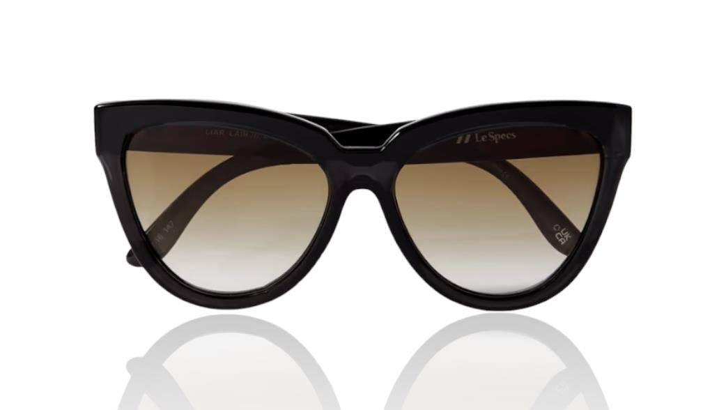 Le Specs LIAR LIAR Sunglasses | Charcoal/Black Cats Eye, Oversized, Eco Friendly