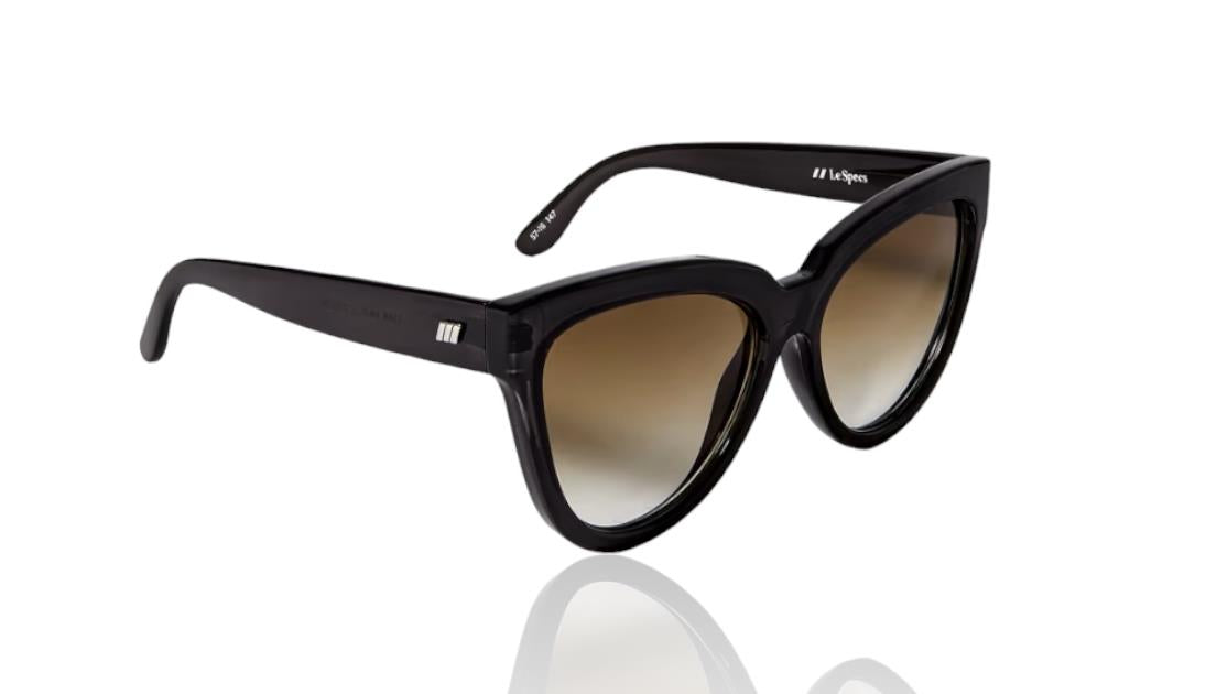 Le Specs LIAR LIAR Sunglasses | Charcoal/Black Cats Eye, Oversized, Eco Friendly