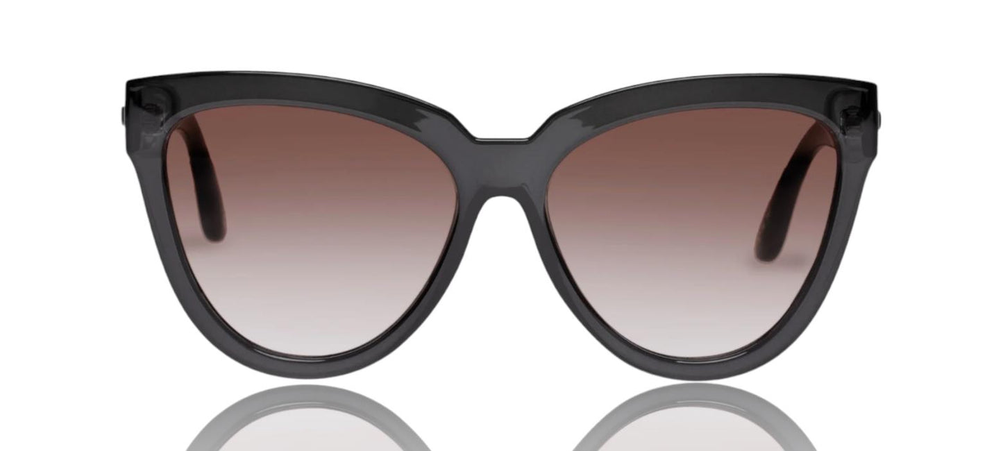 Le Specs LIAR LIAR Sunglasses | Charcoal/Black Cats Eye, Oversized, Eco Friendly