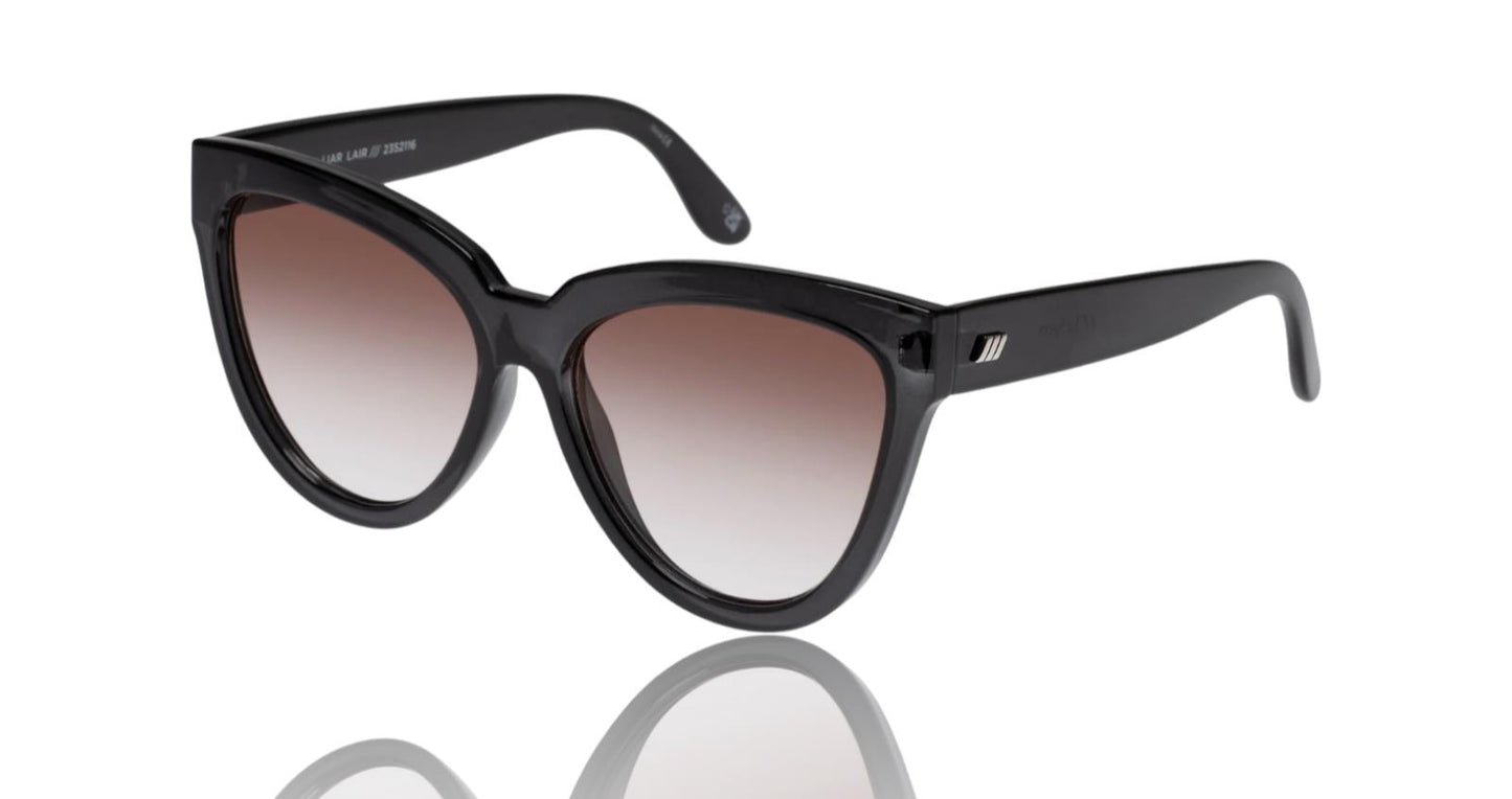 Le Specs LIAR LIAR Sunglasses | Charcoal/Black Cats Eye, Oversized, Eco Friendly