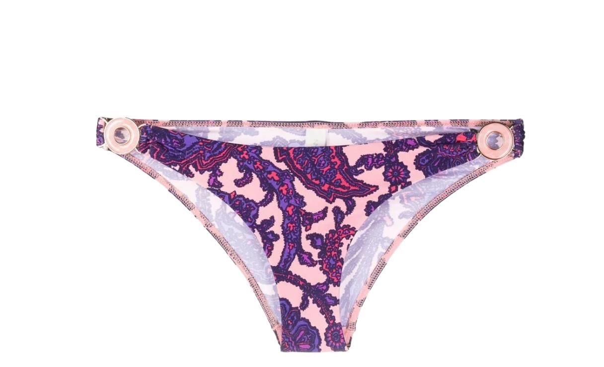 Zimmermann Tiggy Circle Link Pant | Low Rise, Pink/Purple Paisley, Sold Seperate