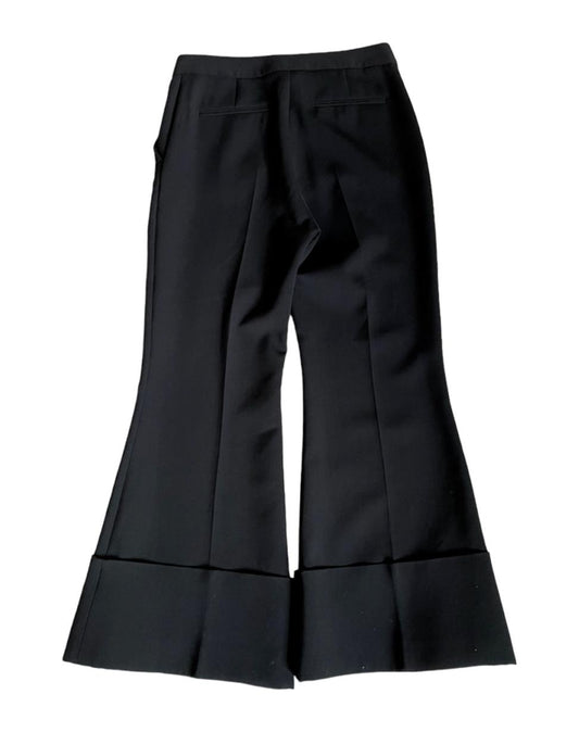 Stella McCartney Black Trousers/Pants | Cropped, Wool, Cuffed, Sz 40