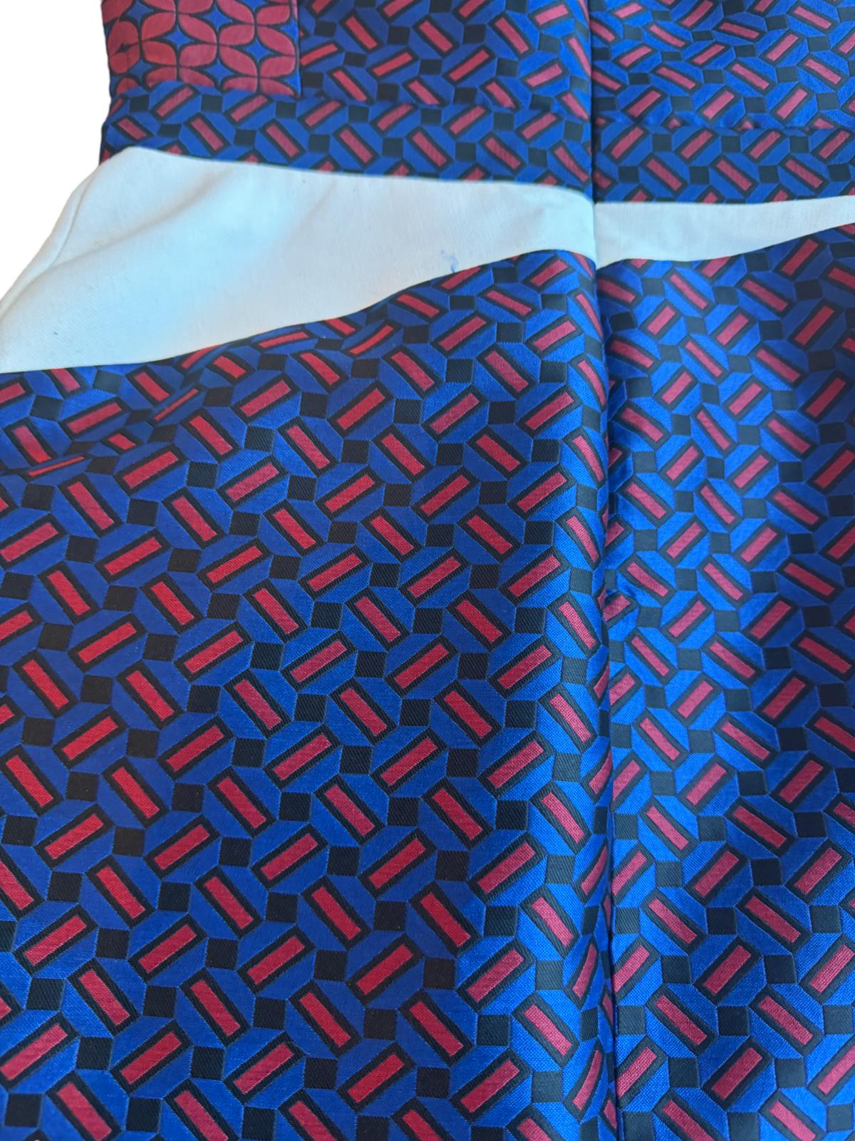 Camilla and Marc Invocation Dress | Mini, Blue/Red/White/Black, Geometric, Sz 12