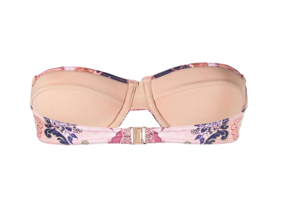 Zimmermann Laurel Ruched Underwire Bra | Balconette Bikini Top, Pink/Purple