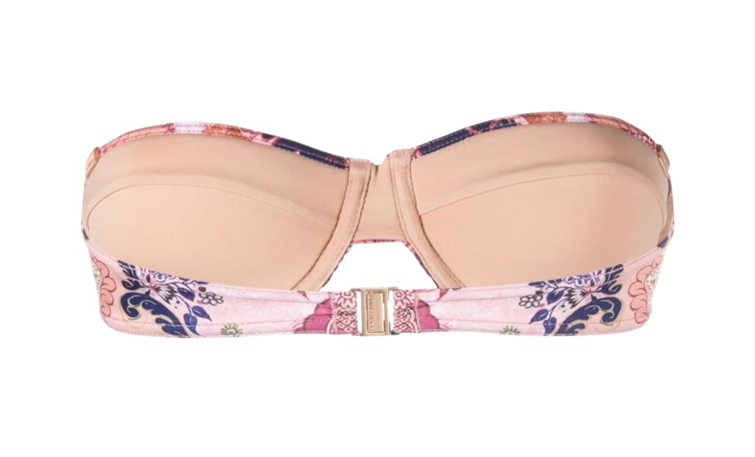 Zimmermann Laurel Ruched Underwire Bra | Balconette Bikini Top, Pink/Purple