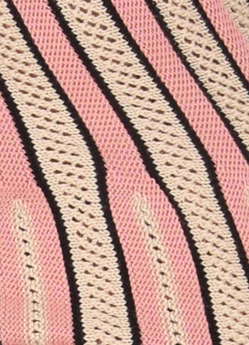 Zimmermann Wonderland Pointelle Skirt | Pink/Black/White, Jersey, High Waist