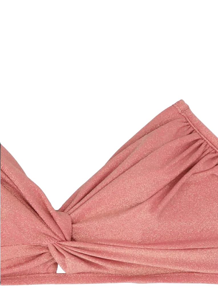 Zimmermann Clover Lurex Twist Bikini | Pink, Metallic, Boned top, Halter Straps