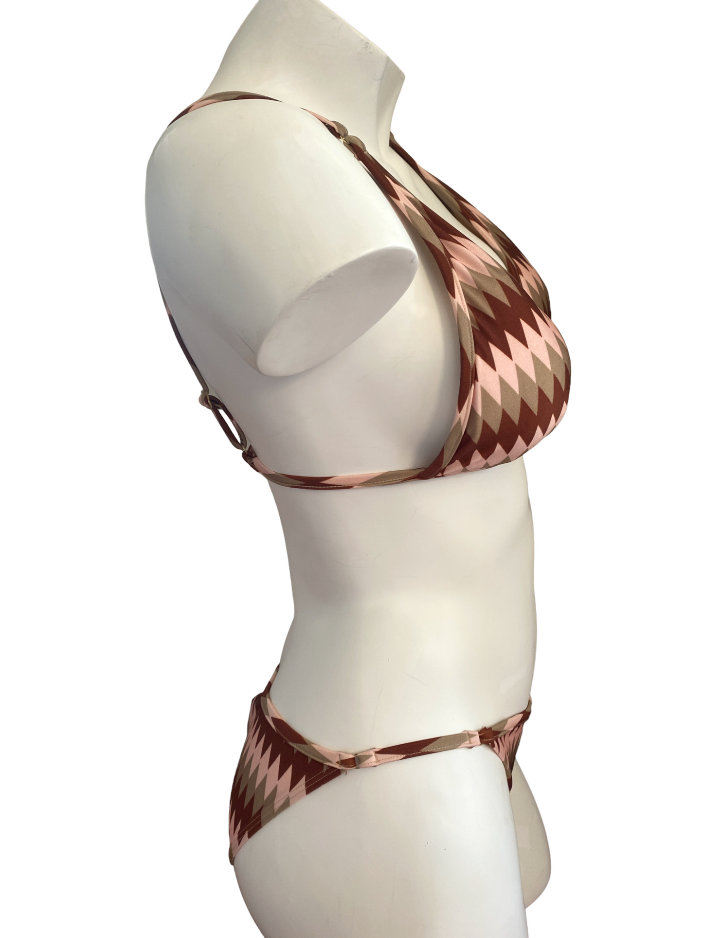 Zimmermann Chroma High Tri Bikini | Low Rise Bottoms, Triangle Top, Pink Diamond