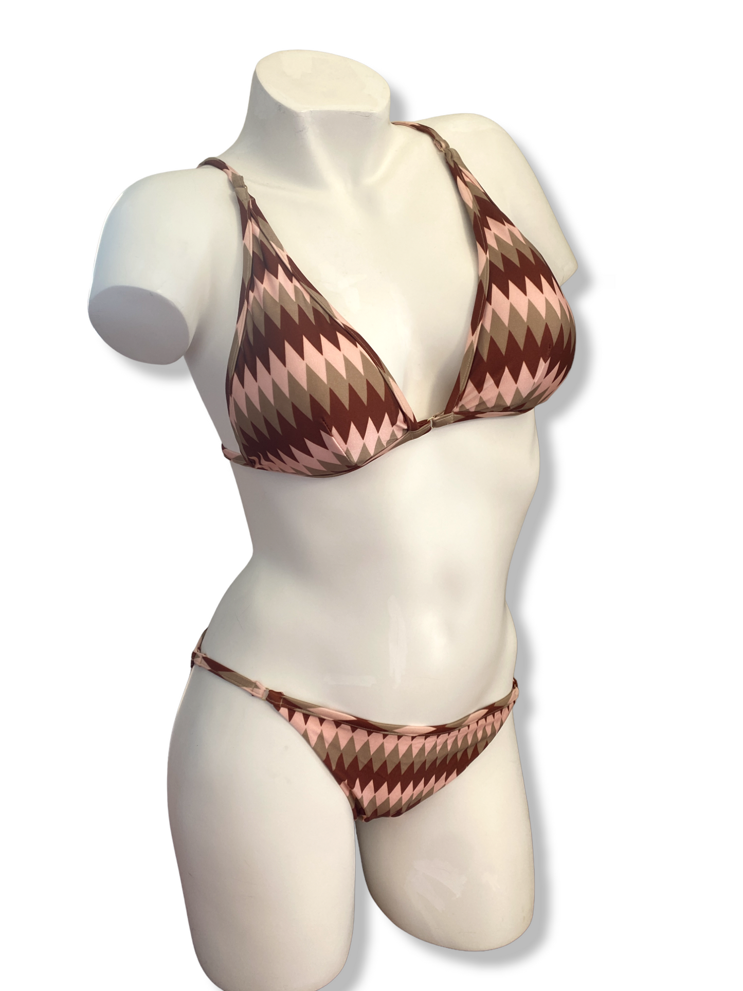 Zimmermann Chroma High Tri Bikini | Low Rise Bottoms, Triangle Top, Pink Diamond