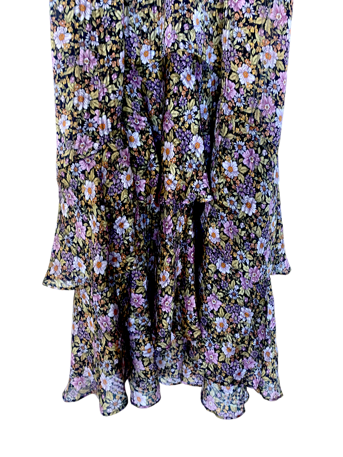 Veronika Maine VM Forward, Wildflower Georgette Ruffle Dress, Floral, Flutter