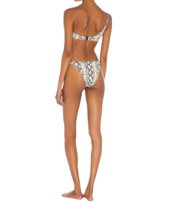 Zimmermann Fiesta One Shoulder Bikini Set | Snake Jacquard, Textured Fabric