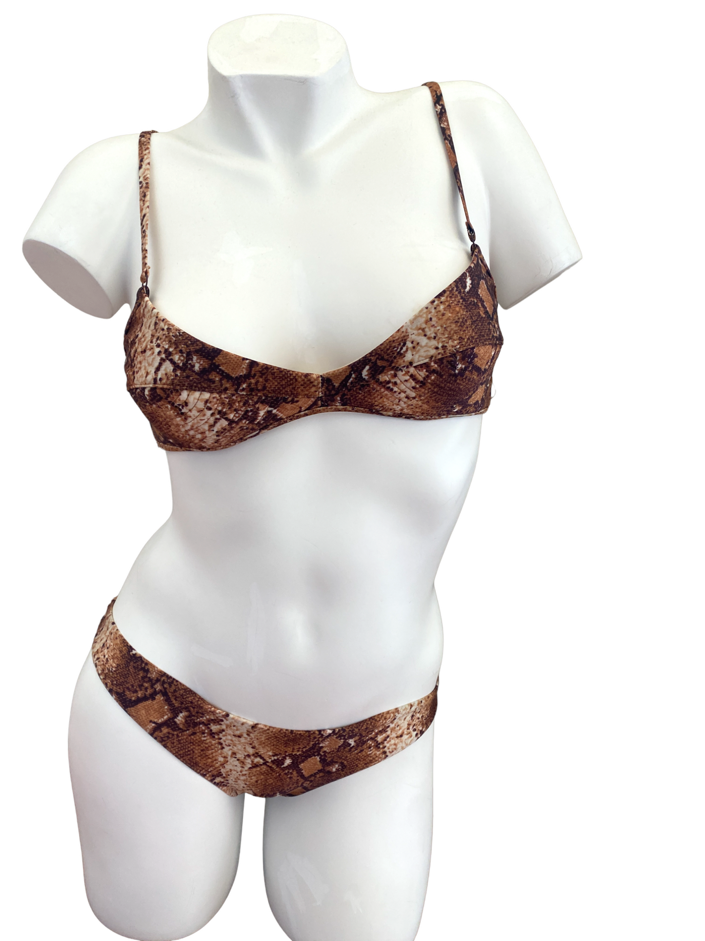 Zimmermann Bullet Bra Bikini Set | Animal Snake Print | Quilted Bra $400 RRP