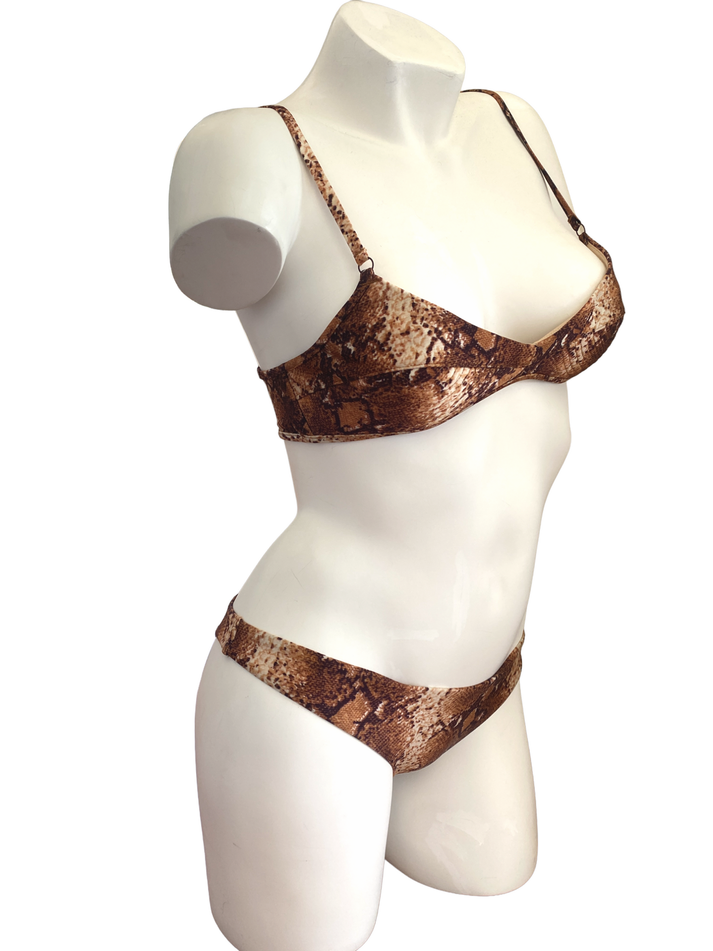 Zimmermann Bullet Bra Bikini Set | Animal Snake Print | Quilted Bra $400 RRP