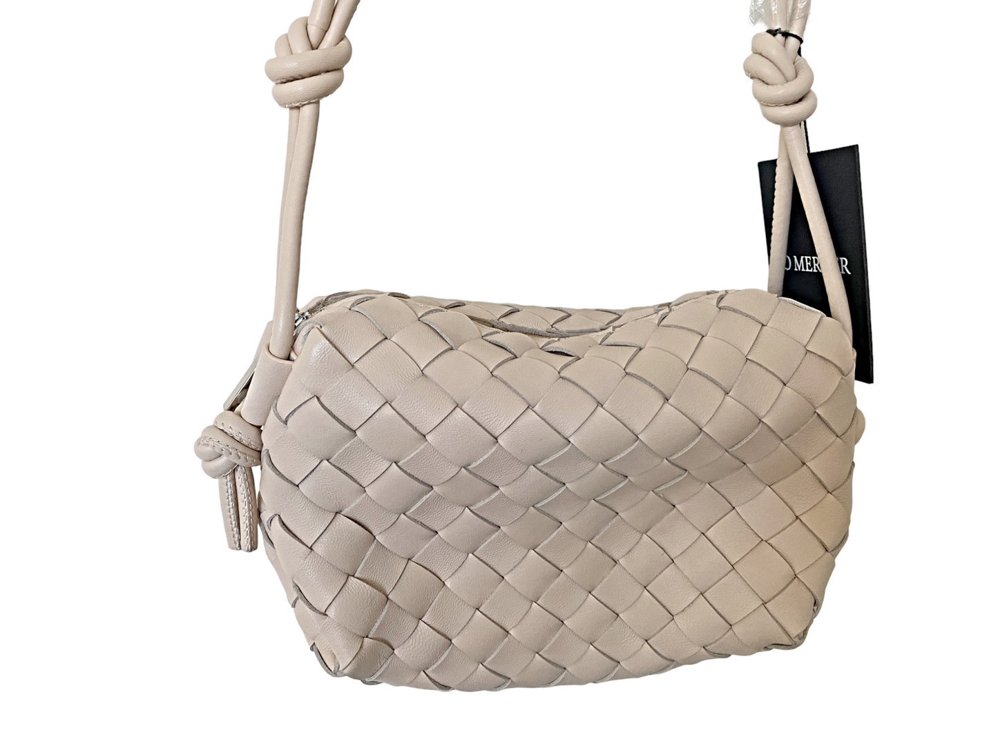 Jo Mercer Murphy Cross Body Bag | Nude / 'Powder Pink', Woven, Soft Calf Leather