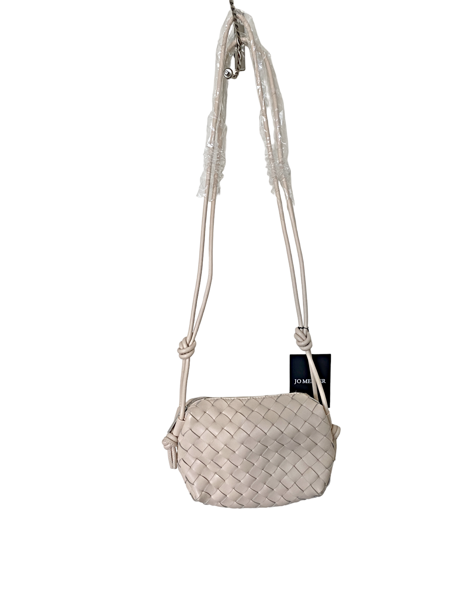 Jo Mercer Murphy Cross Body Bag | Nude / 'Powder Pink', Woven, Soft Calf Leather