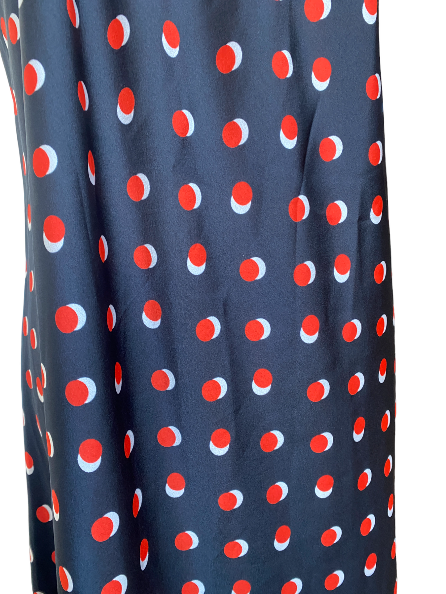 KENDALL + KYLIE Slip Style Dress | Navy/Red/White Polka Dots, Lace, Cotton/Modal