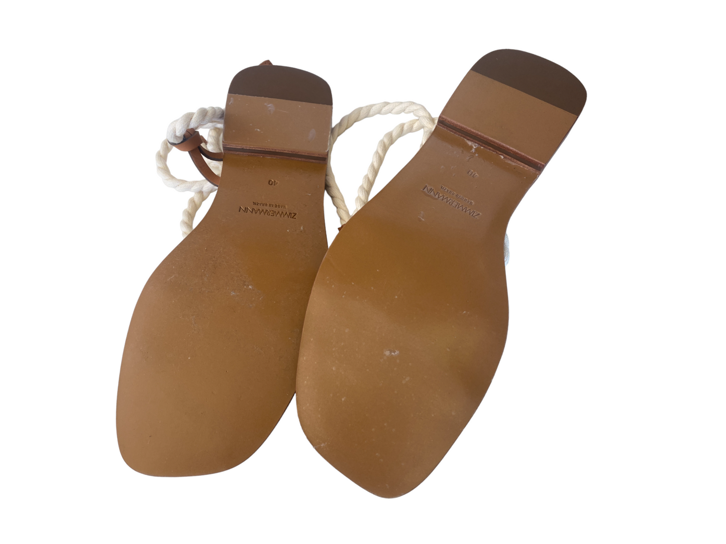 Zimmermann Rope Tie Flat Sandal | Saddle Tan, Leather, Gladiator Tie Up Summer