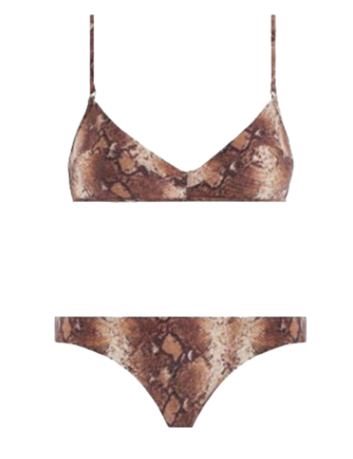 Zimmermann Bullet Bra Bikini Set | Animal Snake Print | Quilted Bra $400 RRP