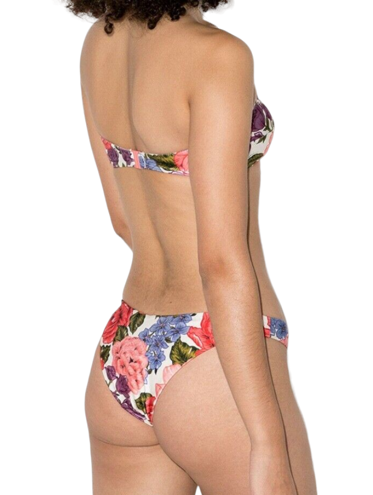 Zimmermann Poppy Bandeau Bikini Swimsuit Set | Floral Print, Cheeky | $350 RRP