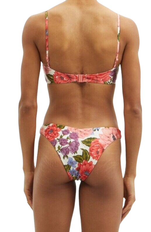 Zimmermann Poppy Bandeau Bikini Swimsuit Set | Floral Print, Cheeky | $350 RRP