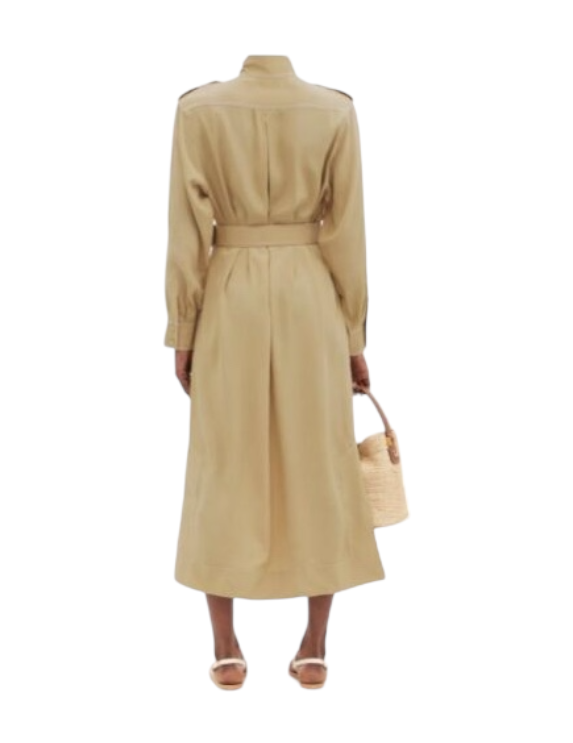 Zimmermann Utility Midi Dress Khaki Belted Collar stitching – Naked Pear Zimmermann Utility Midi Dress Khaki Belted Collar stitching – Naked Pear