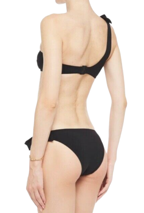 Zimmermann Zinnia Bow One Shoulder Bikini Set | Black, Bow, Hipster  $550 RP